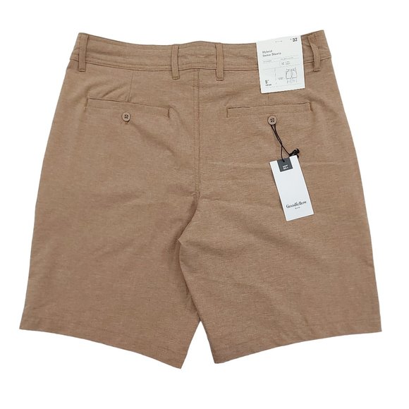 Goodfellow Hybrid Swim Shorts Mens 32 Brown 9" Inseam Lightweight Stretch - Picture 2 of 9